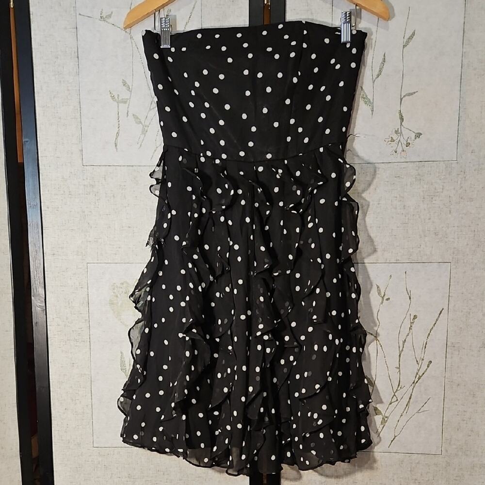 White House Black Market Black and White Ruffled Tiered Sundress